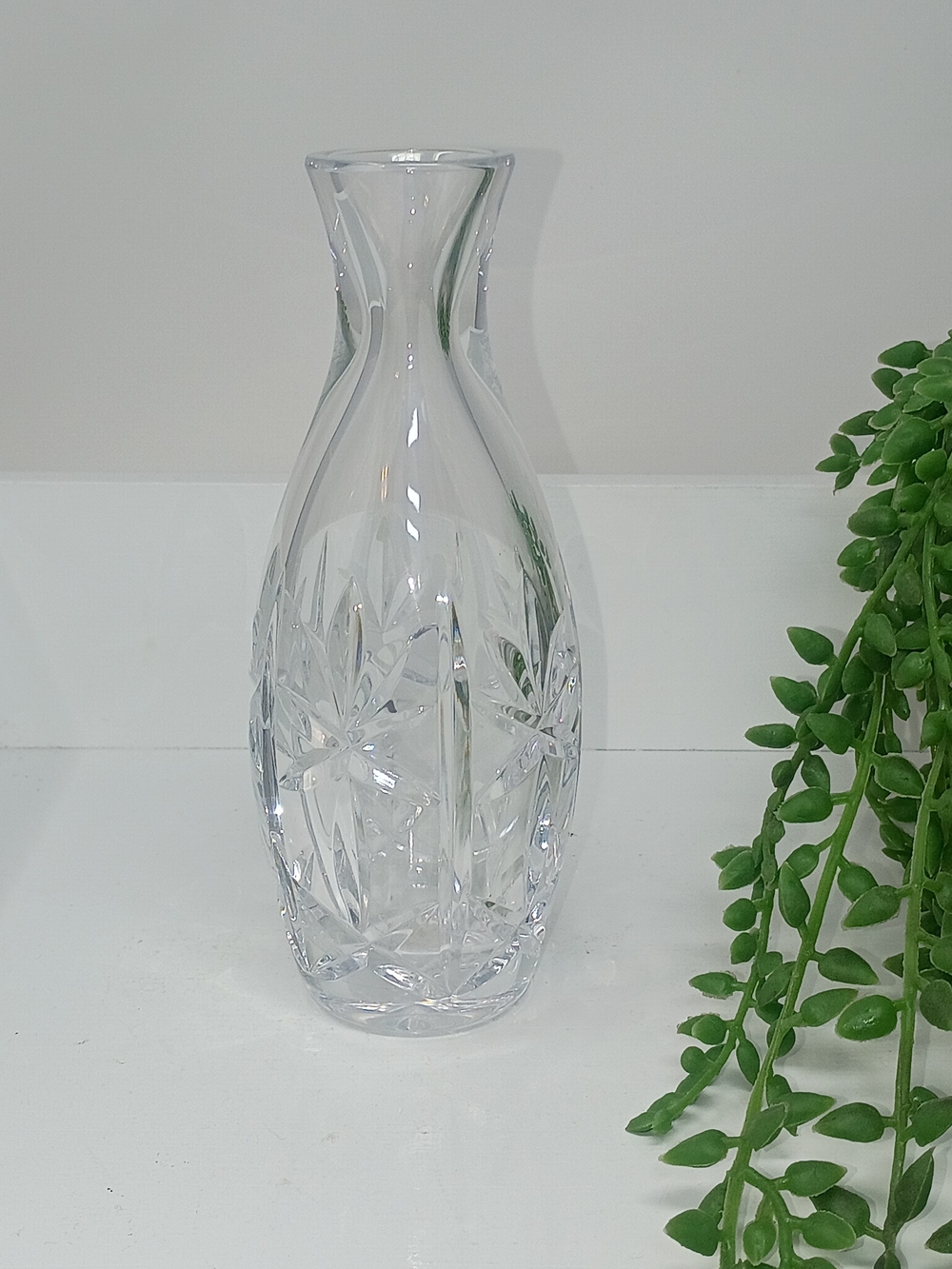 Crystal Cut Glass Vase - Clear